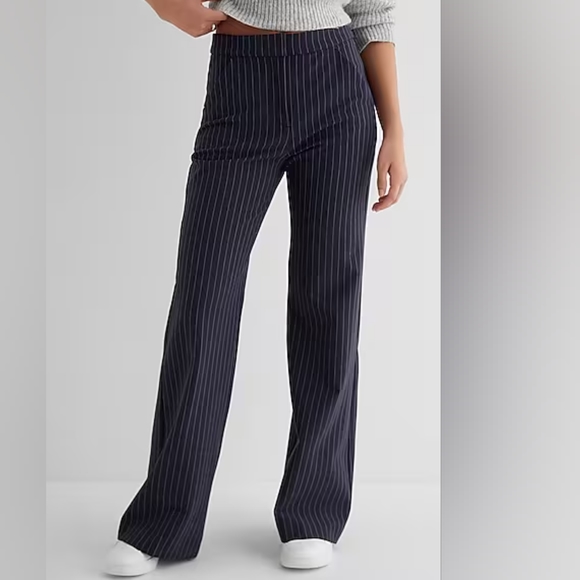 WIDE LEG PINSTRIPED TROUSERS - Picture 2 of 6
